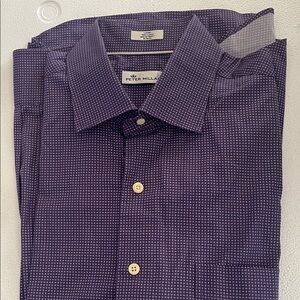 Peter Millar Men's Dark Purple Button Down Shirt